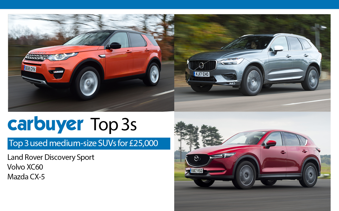 Carbuyer - Top 3 used medium-size SUVs for £25,000 