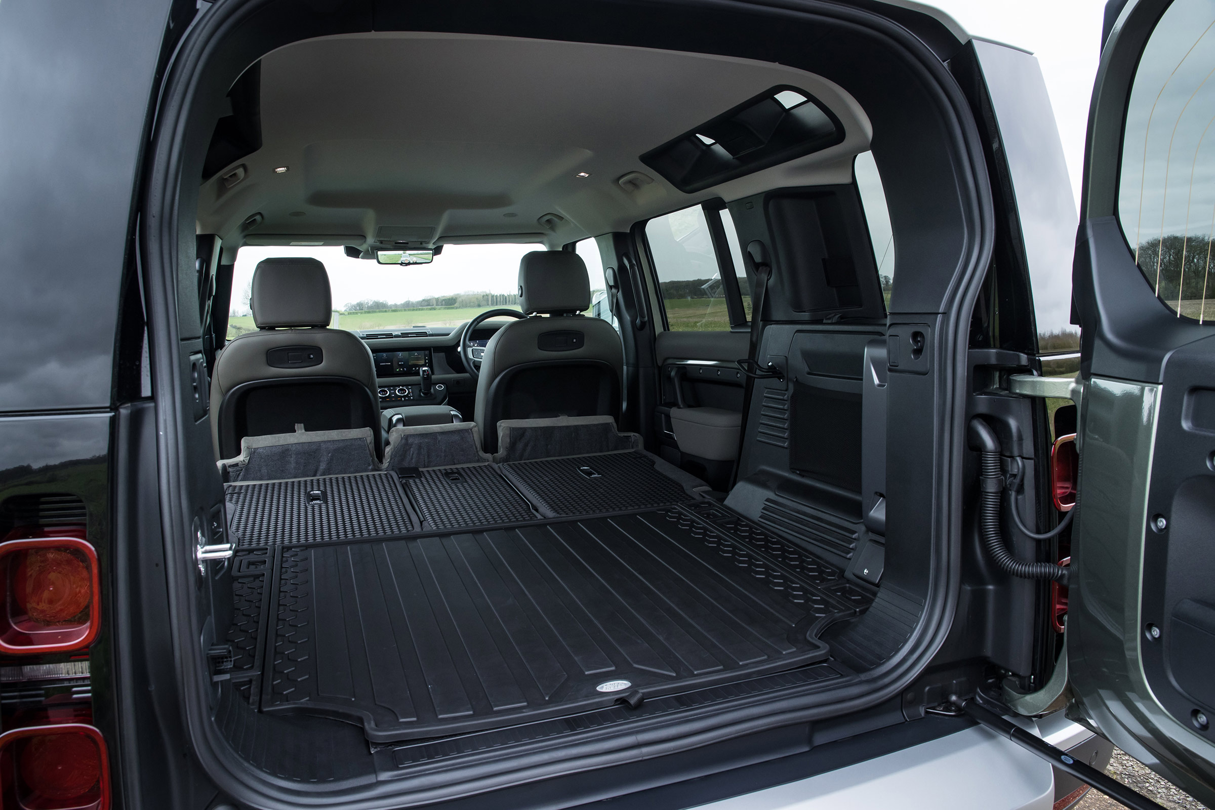 Land Rover Defender SUV boot seats folded