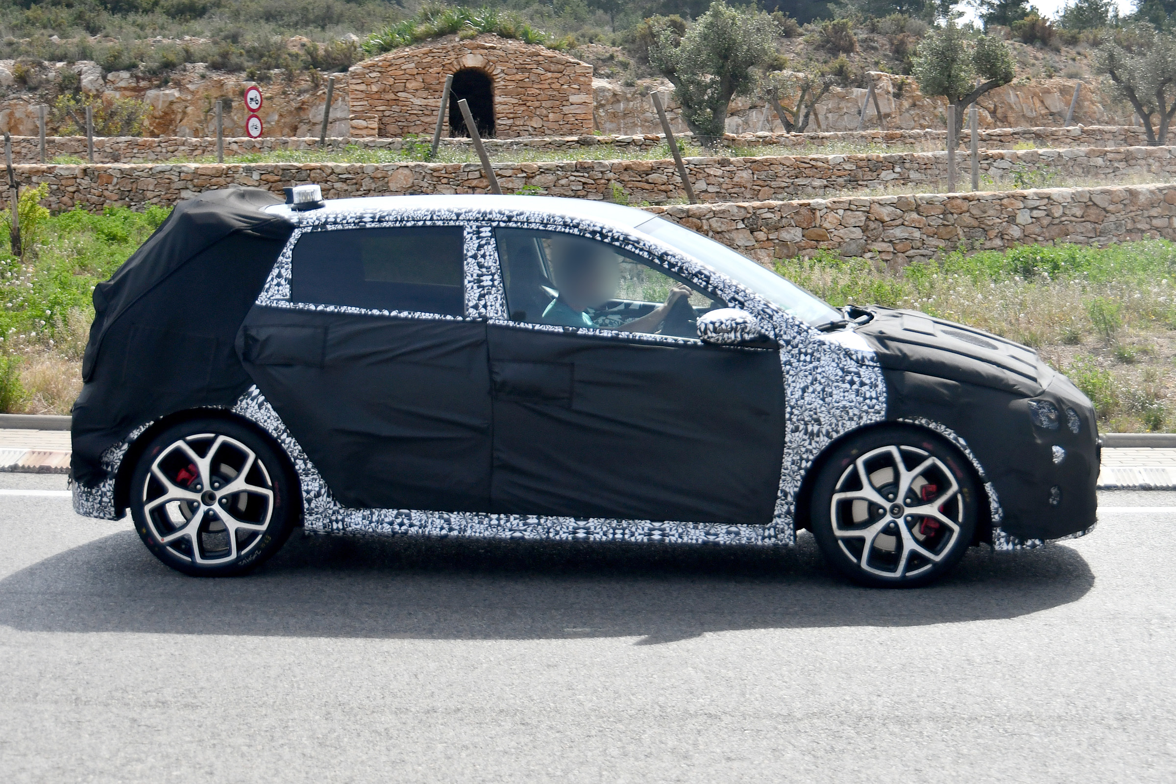 Hyundai i20 N development car - side on view