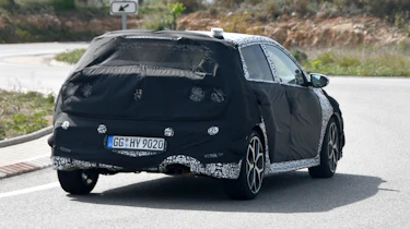 Hyundai i20 N development car - rear 3/4 passing view