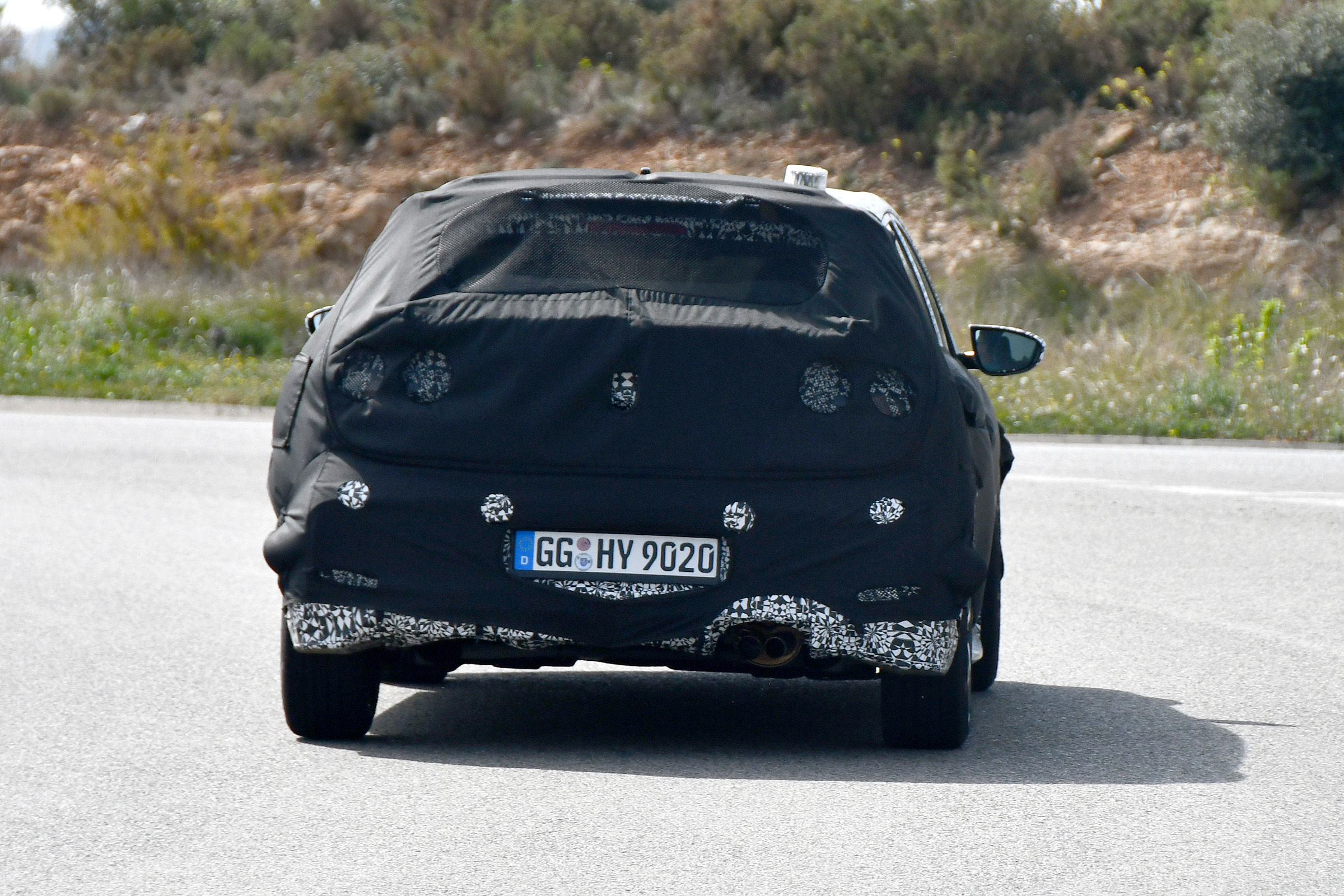 Hyundai i20 N development car - rear straight on view