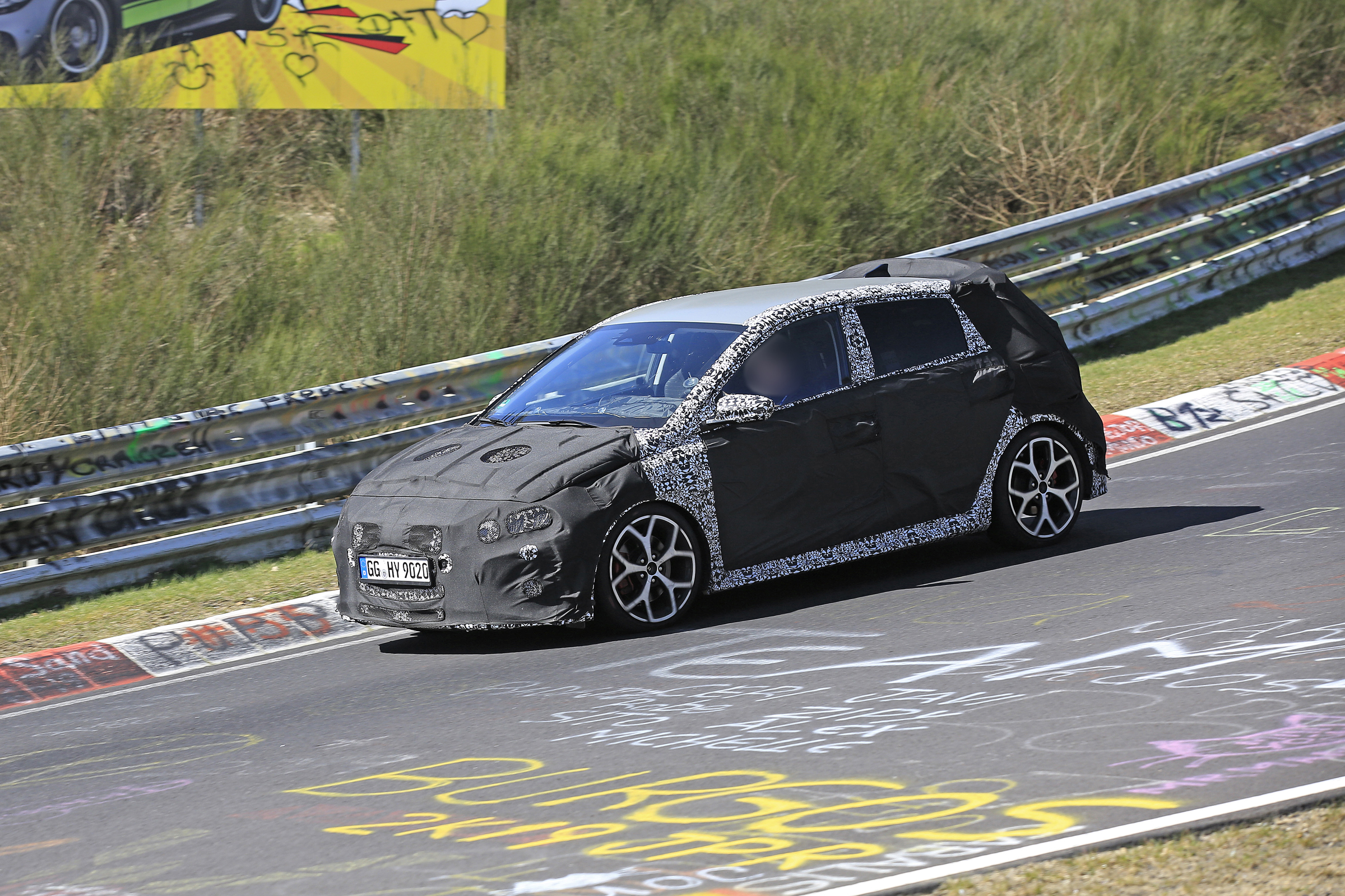 Hyundai i20 N development car - Nurburgring - passing view