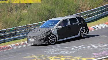 Hyundai i20 N development car - Nurburgring - passing view