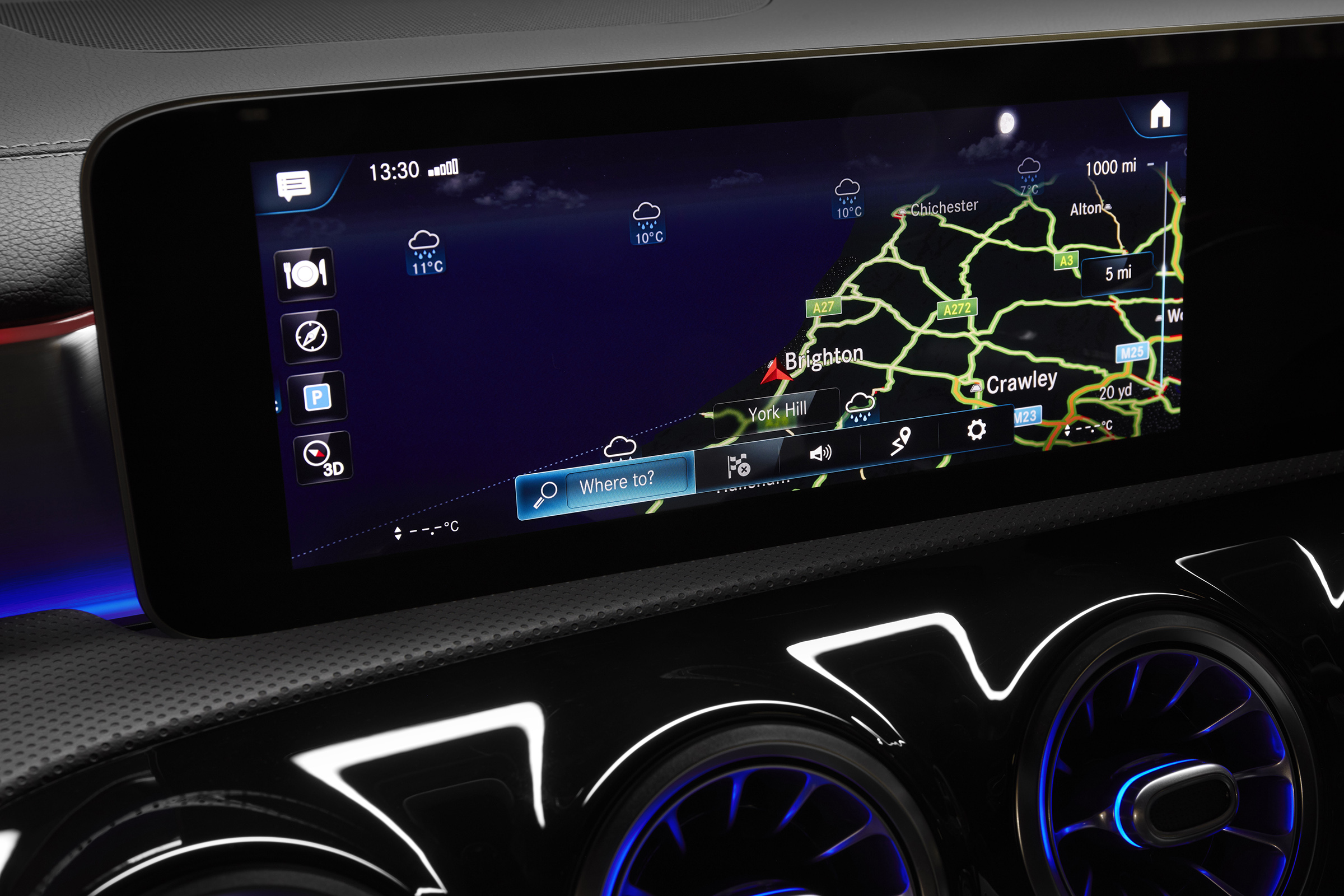 Mercedes CLA Shooting Brake navigation screen