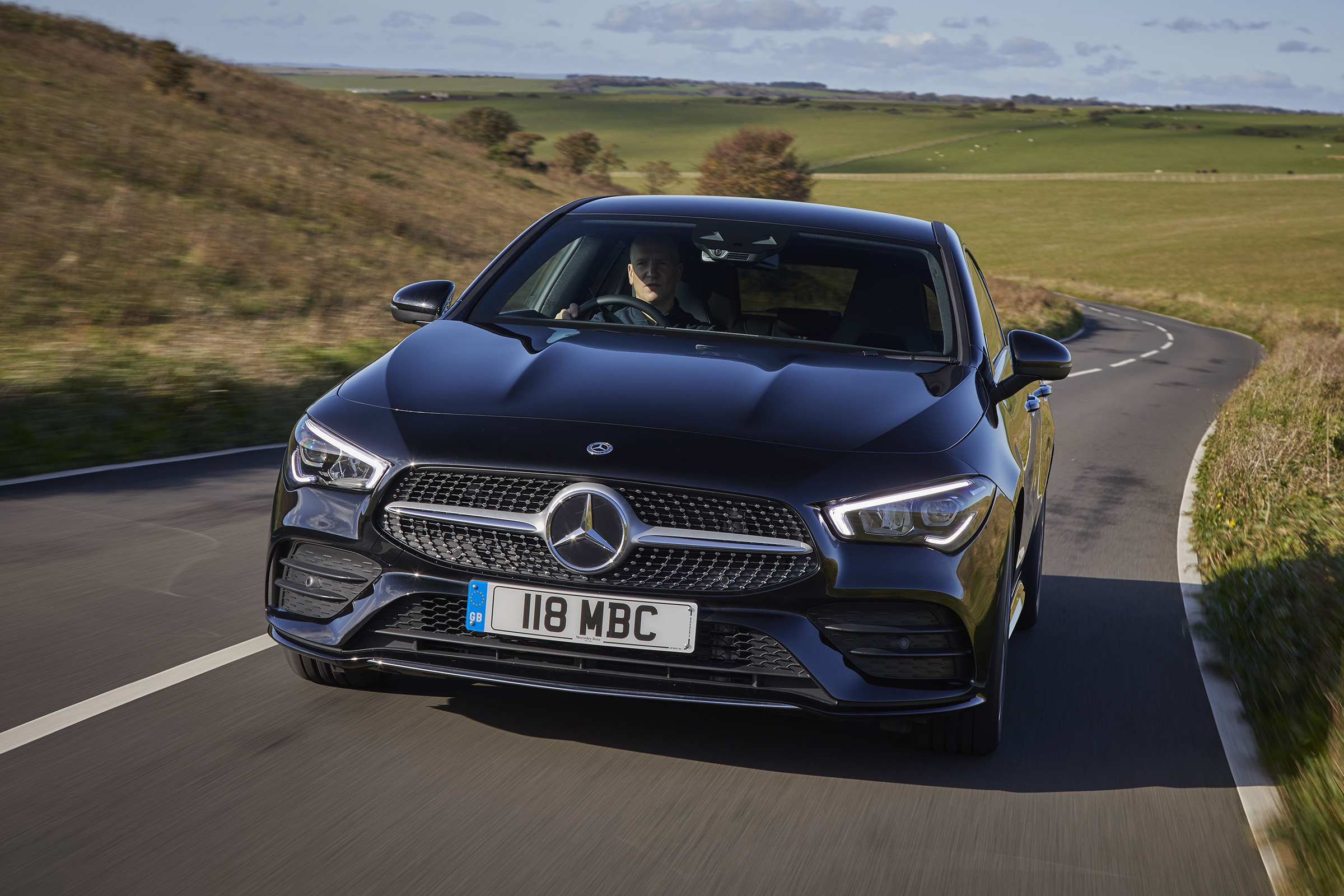 Mercedes CLA Shooting Brake driving - close up