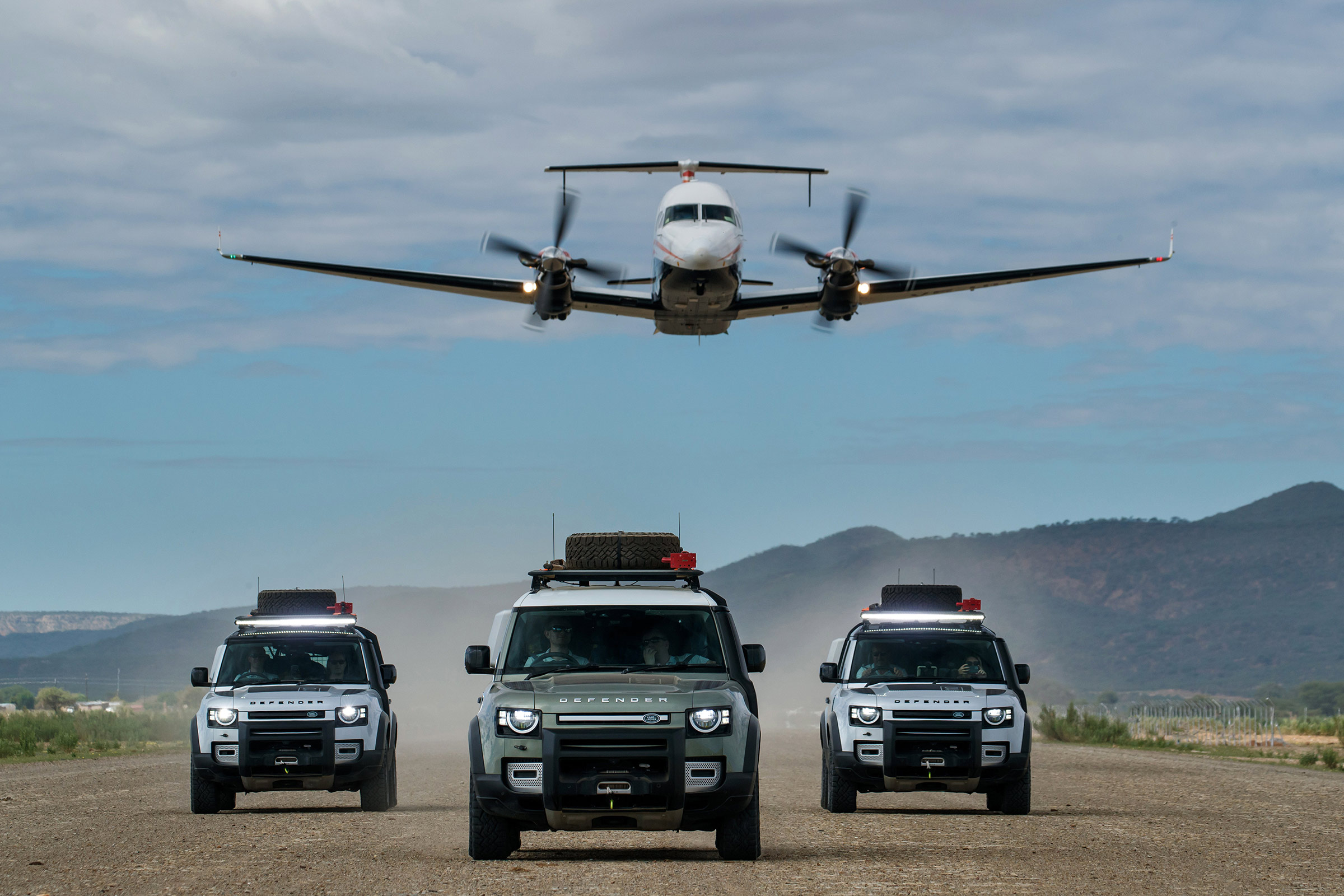 Land Rover Defender SUV runway