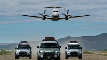 Land Rover Defender SUV runway