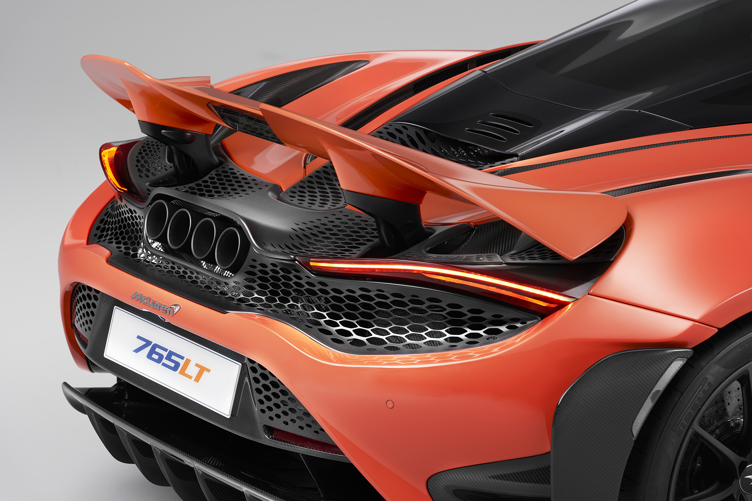 McLaren 765LT rear - spoiler up