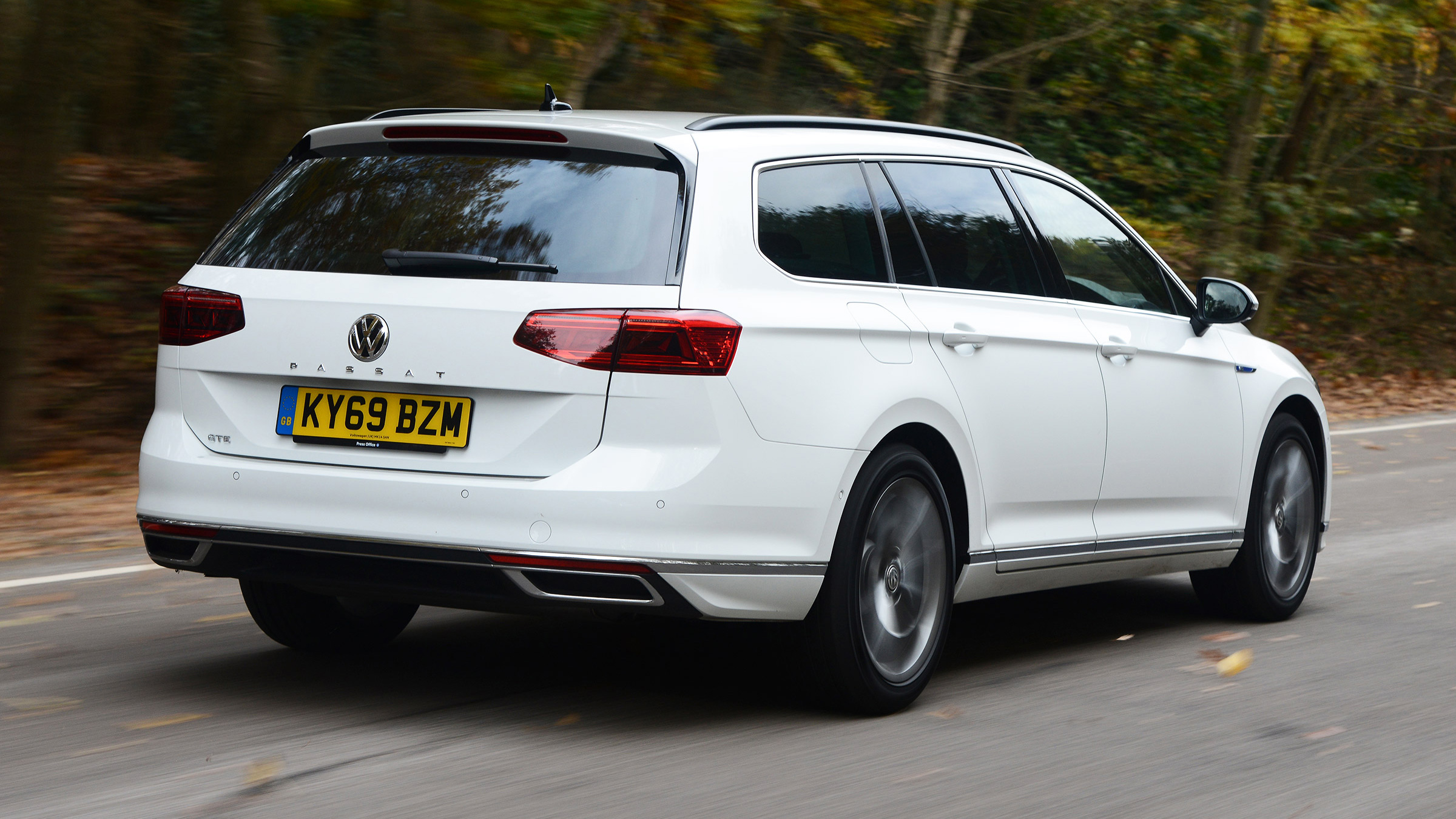 Volkswagen Passat GTE Estate driving - rear view