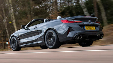 BMW M8 Convertible rear 3/4 tracking