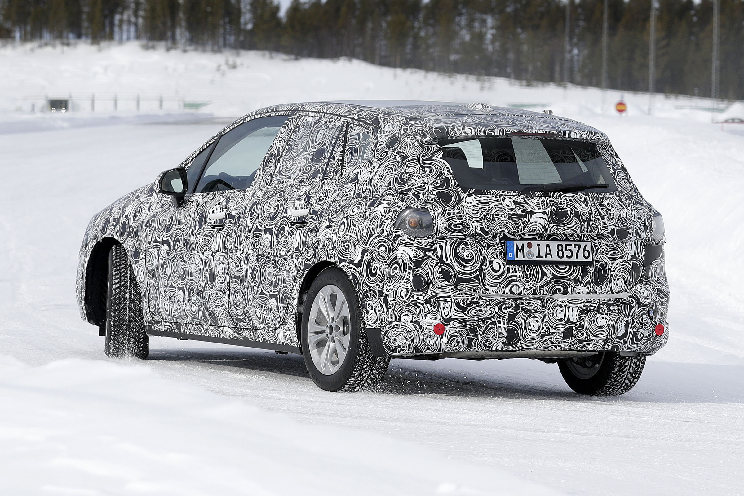 BMW 2 Series Active Tourer in development - rear/side view