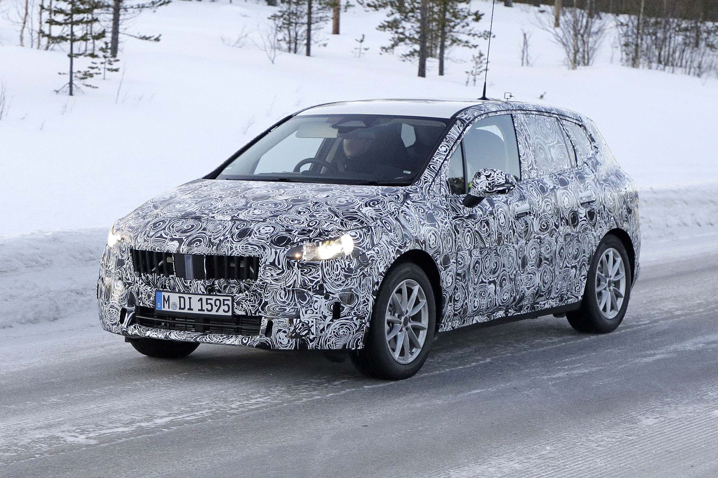 BMW 2 Series Active Tourer in camouflage - front