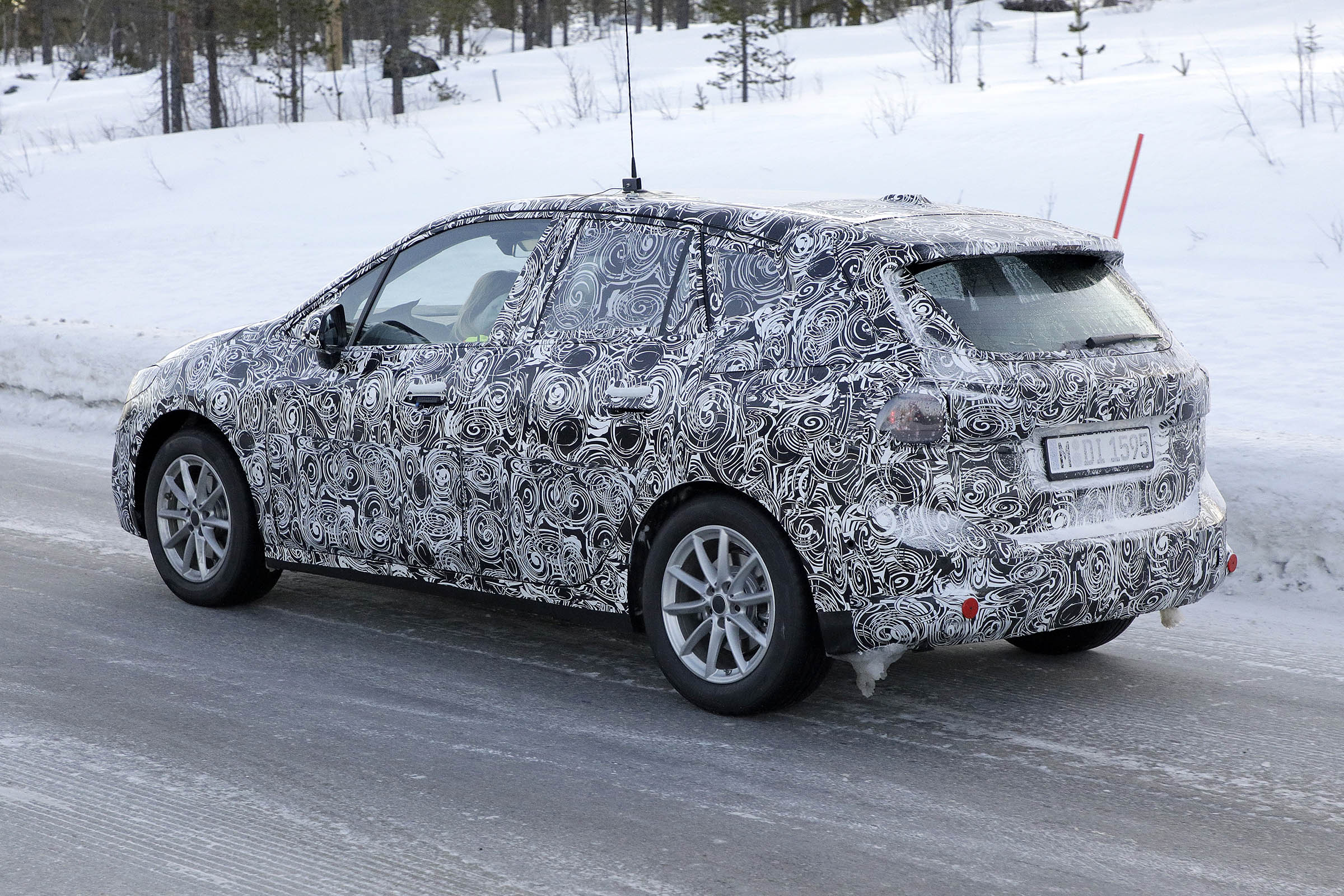 BMW 2 Series Active Tourer in camouflage - rear/side