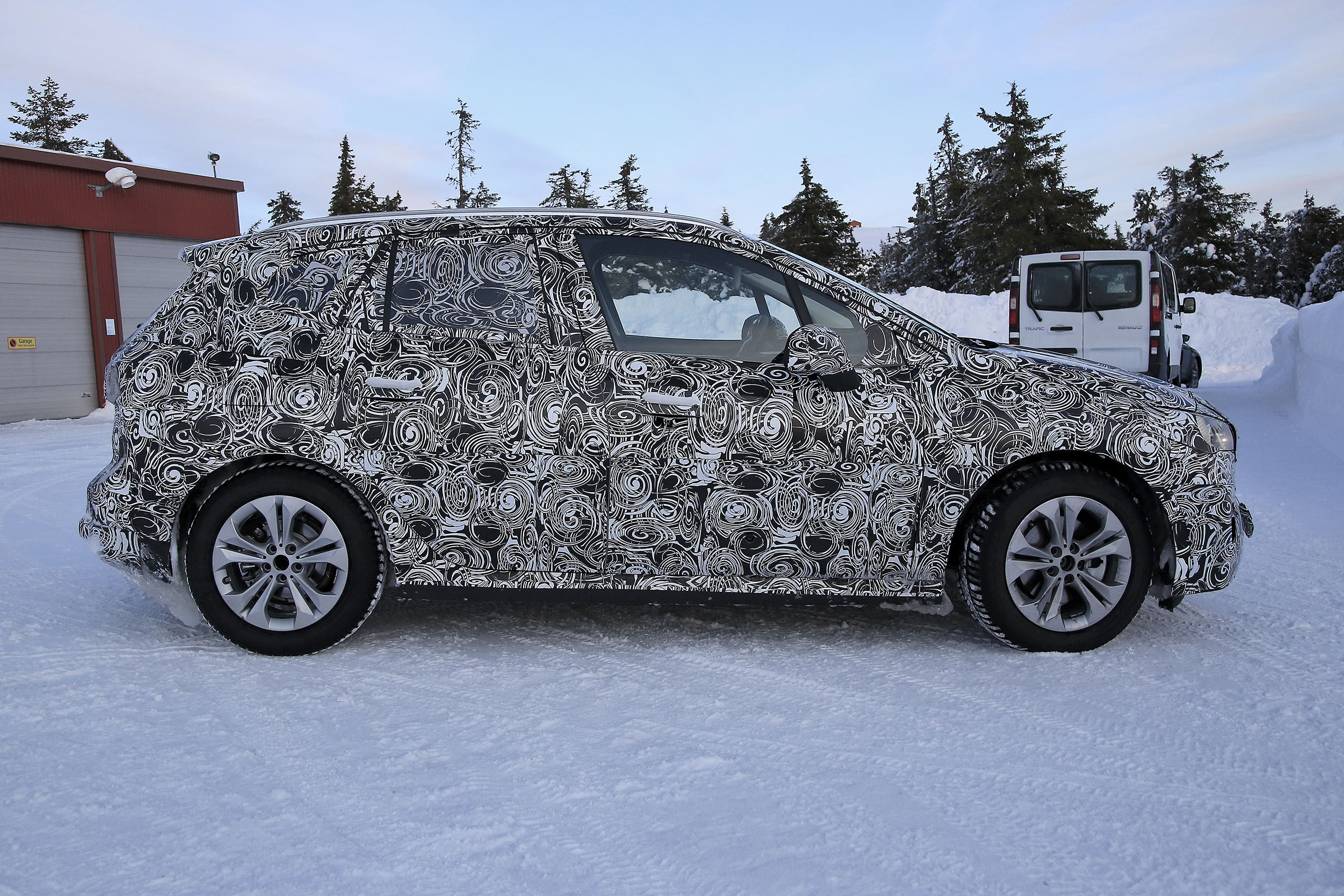 BMW 2 Series Active Tourer prototype - side view, static