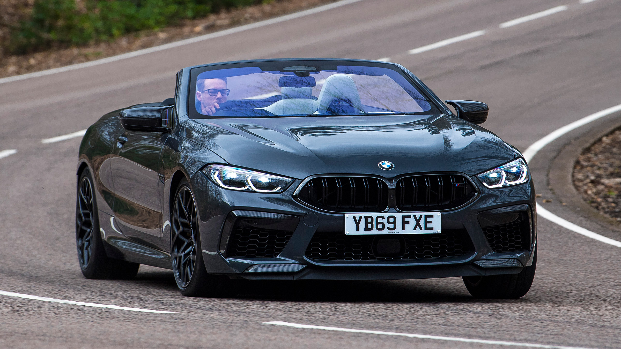 BMW M8 Convertible front 3/4 cornering