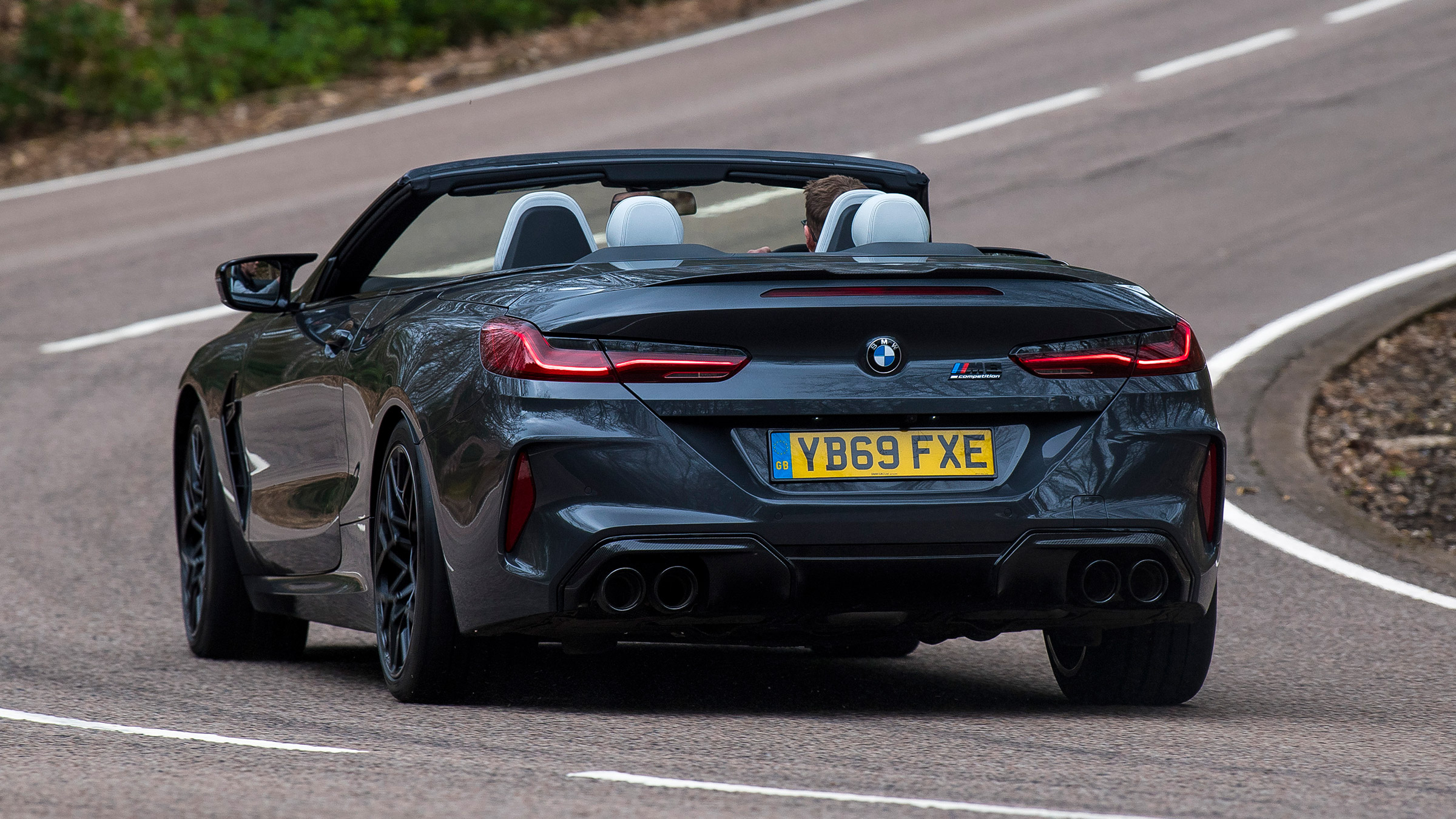 BMW M8 Convertible rear 3/4 cornering