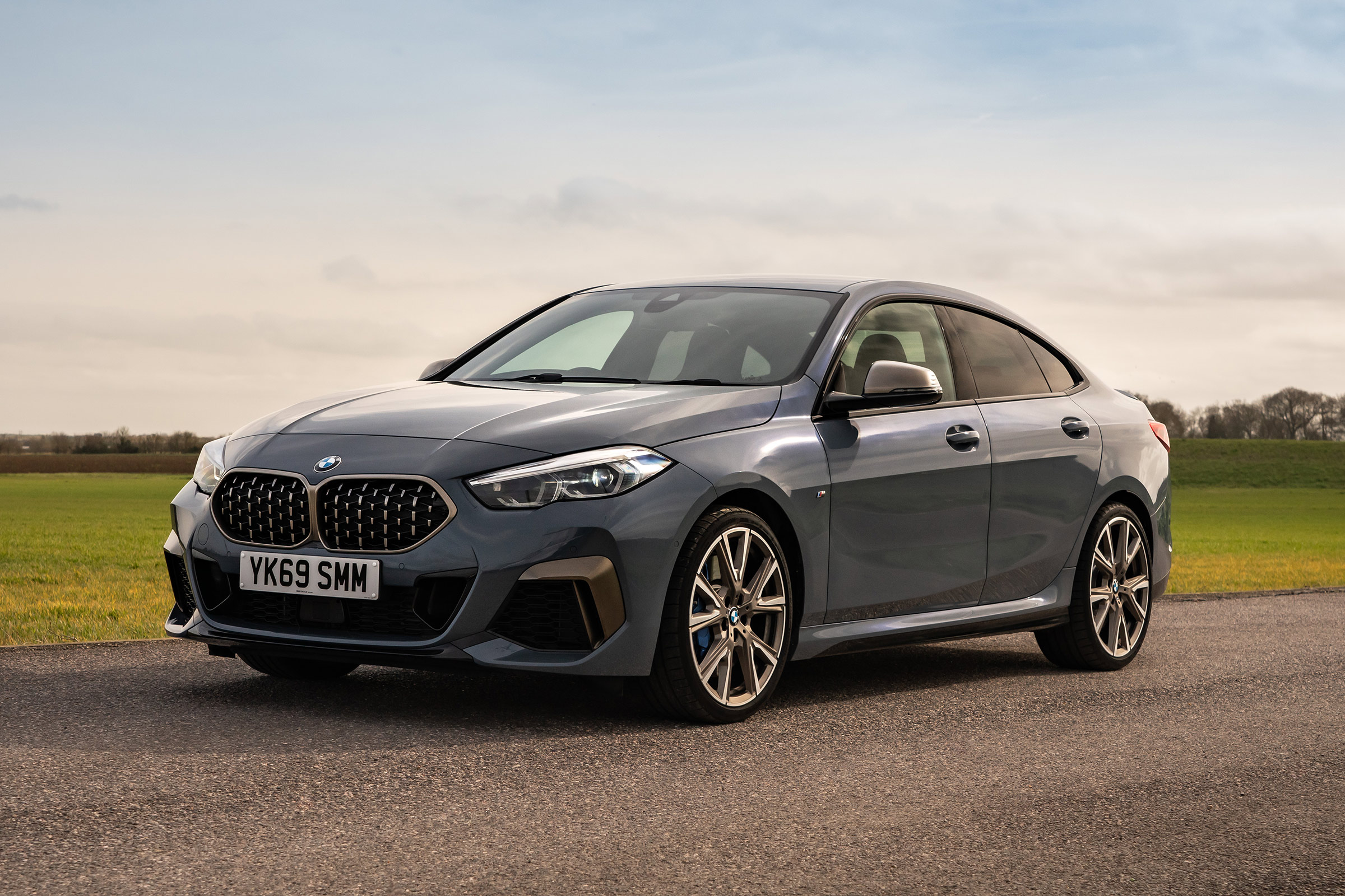 BMW M235i Gran Coupe saloon front 3/4 static