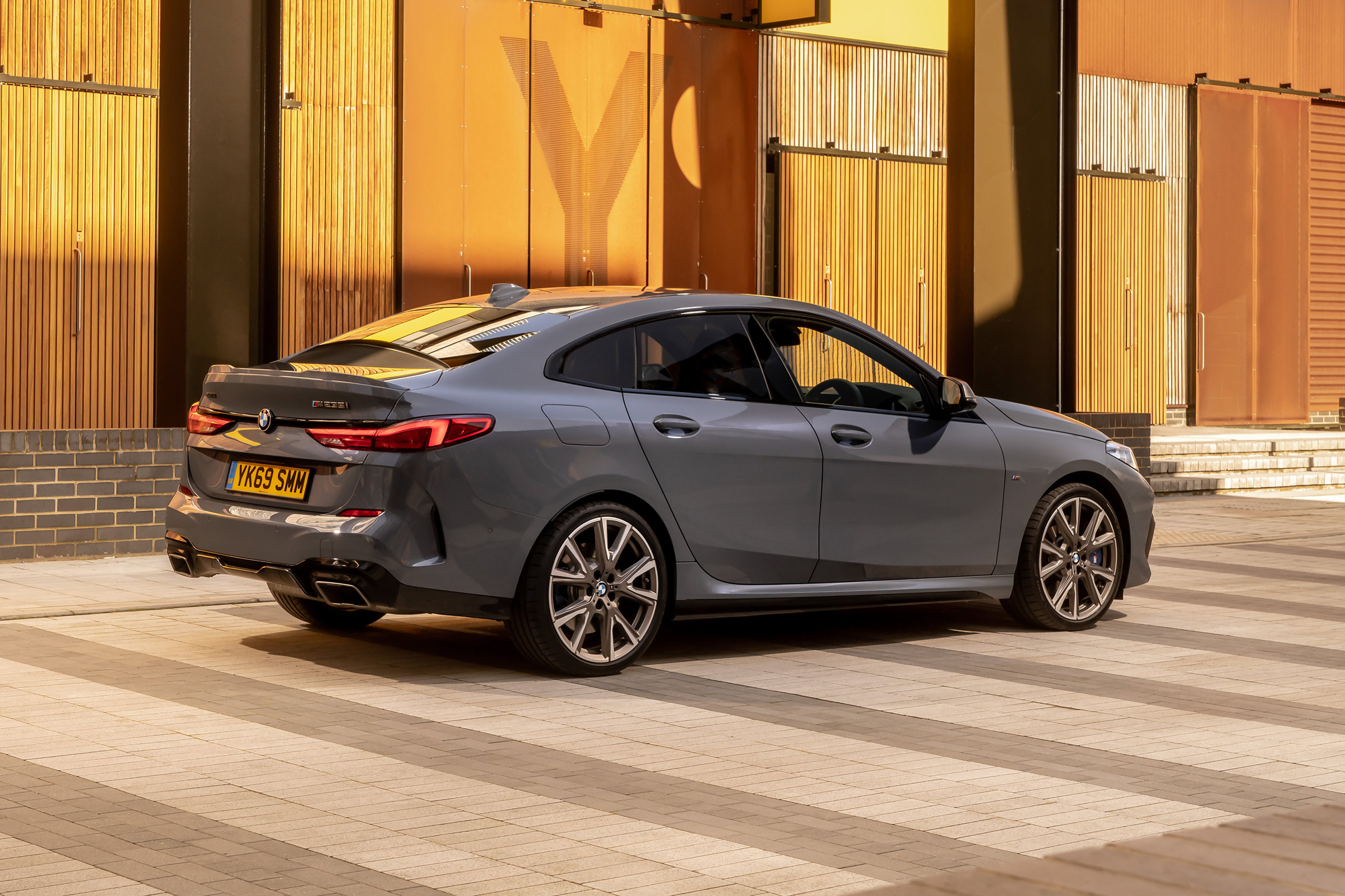 BMW M235i Gran Coupe saloon rear 3/4 static
