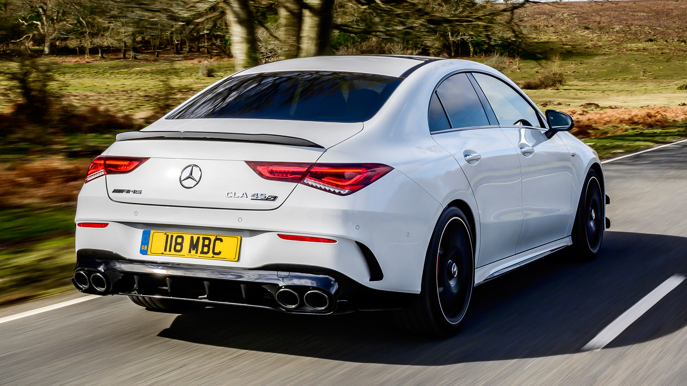 Mercedes-AMG CLA 45 saloon rear 3/4 tracking