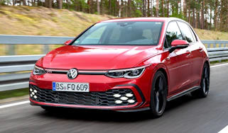 2020 Volkswagen Golf GTI - front 3/4 view dynamic