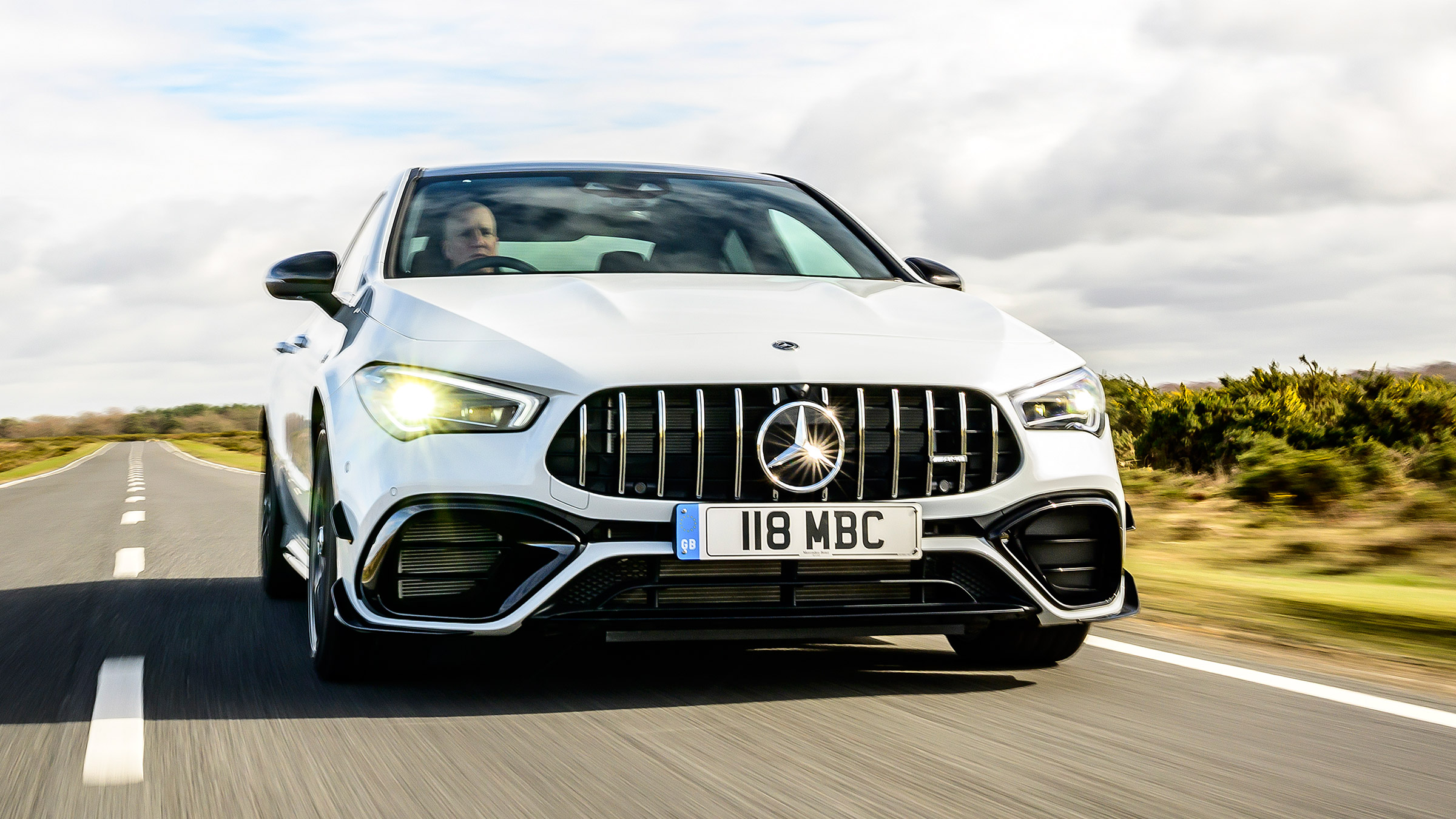 Mercedes-AMG CLA 45 saloon front tracking