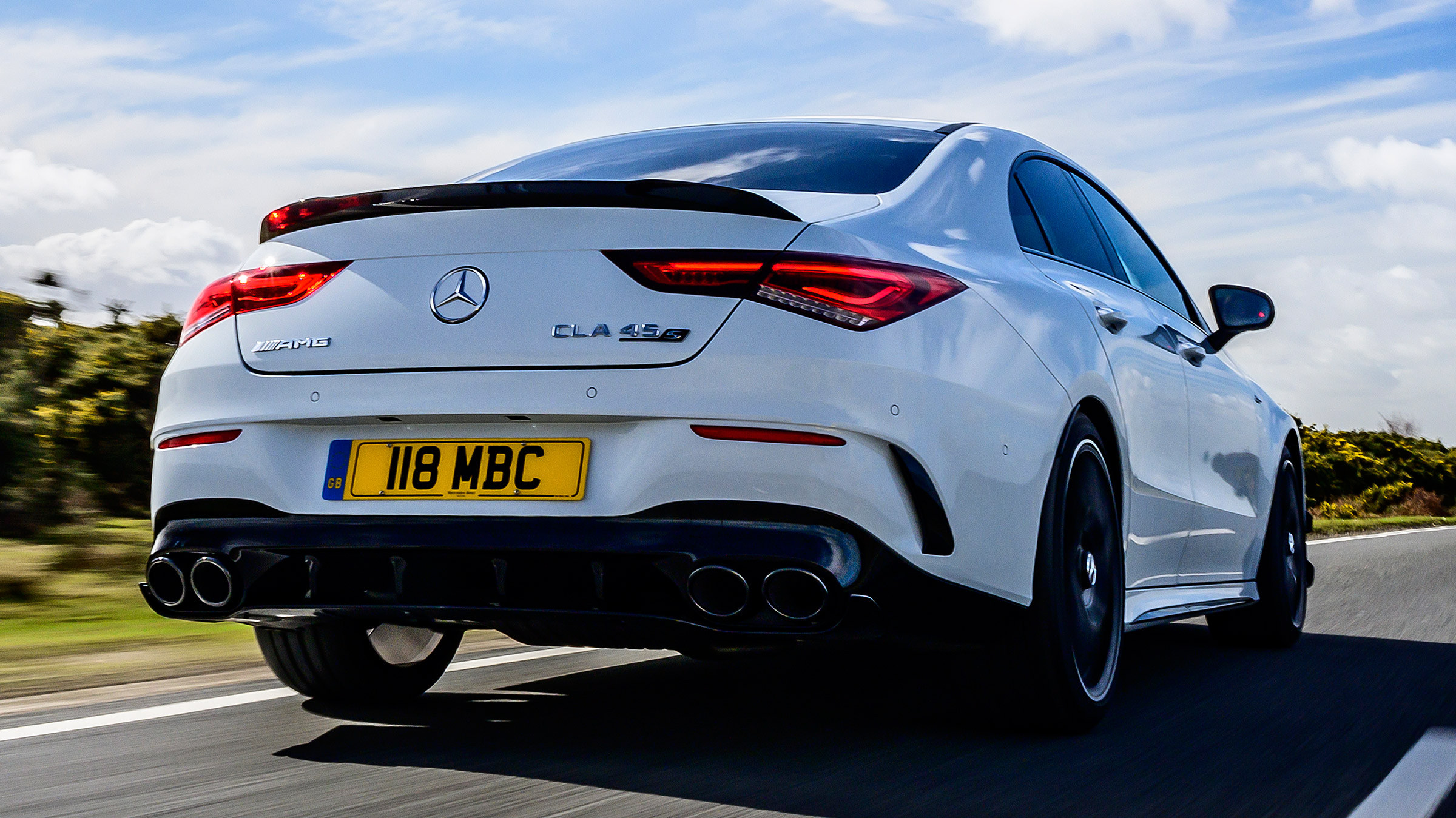 Mercedes-AMG CLA 45 saloon rear tracking