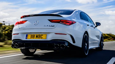 Mercedes-AMG CLA 45 saloon rear tracking
