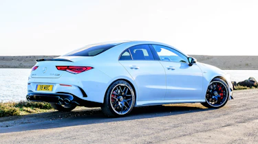 Mercedes-AMG CLA 45 saloon rear 3/4 static