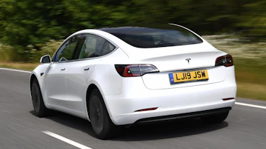 Tesla Model 3 Long Range saloon rear 3/4 tracking