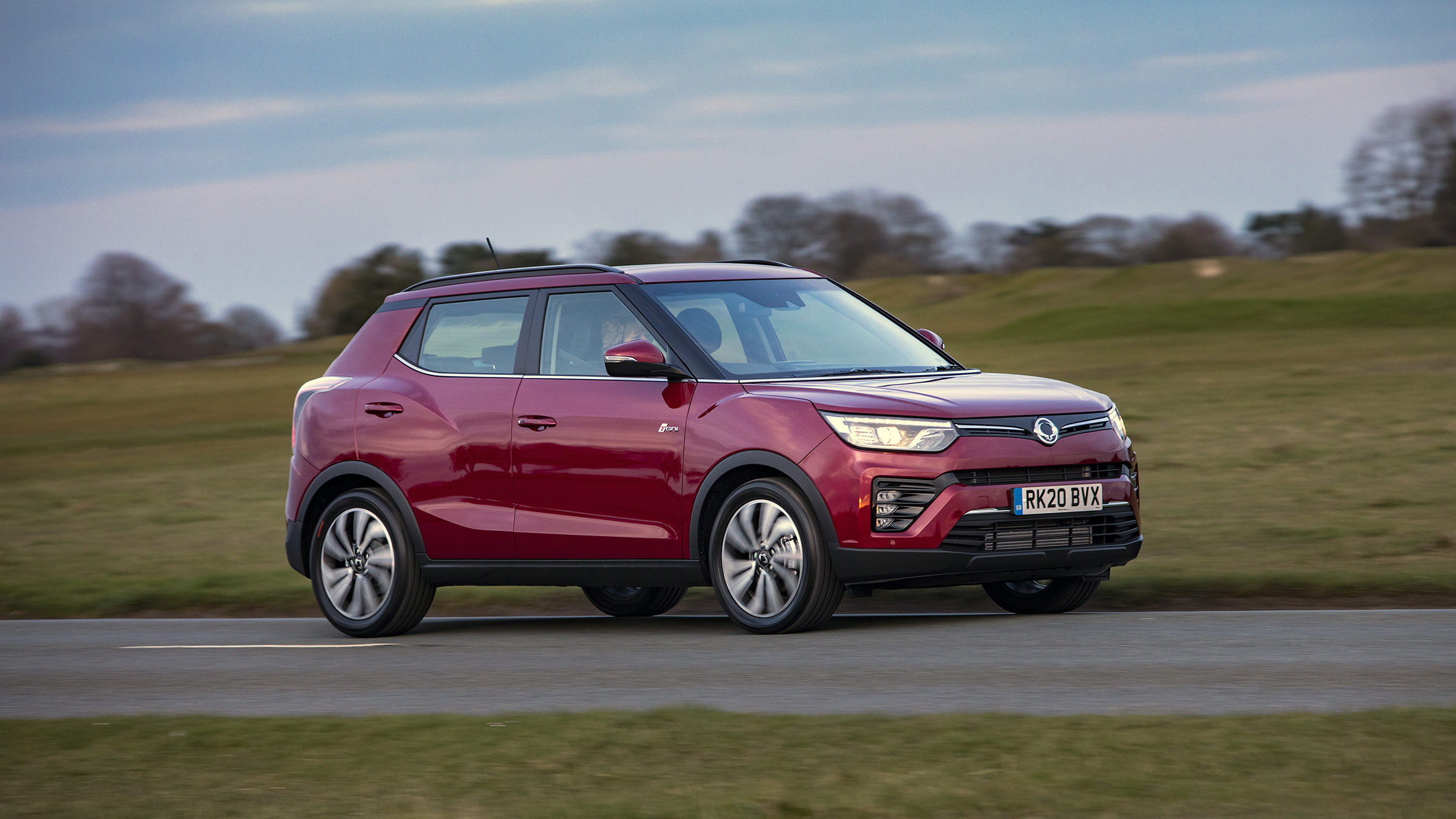 SsangYong Tivoli driving at dusk