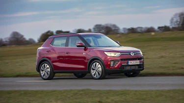 SsangYong Tivoli driving at dusk