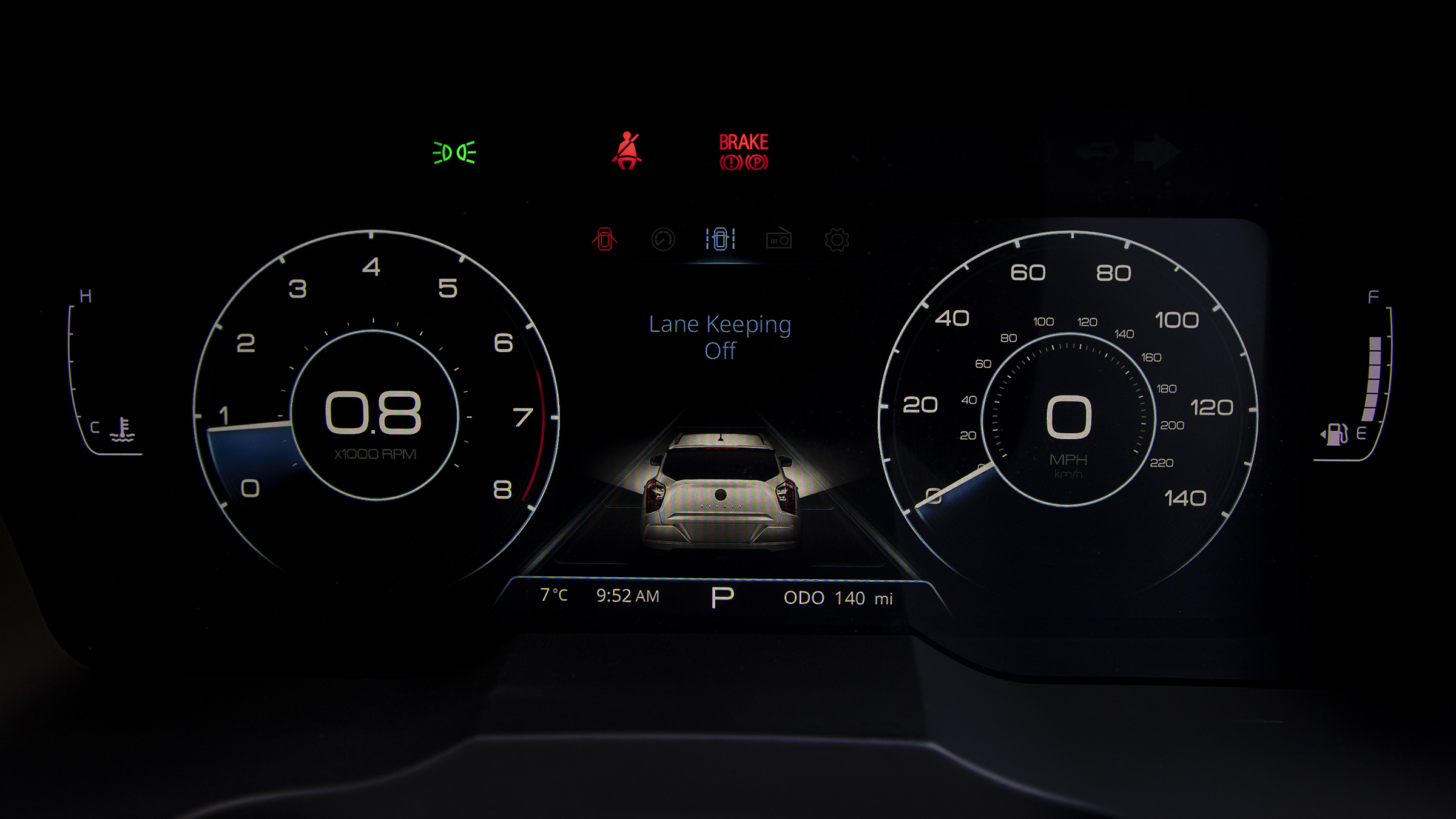 SsangYong Tivoli digital instrument cluster