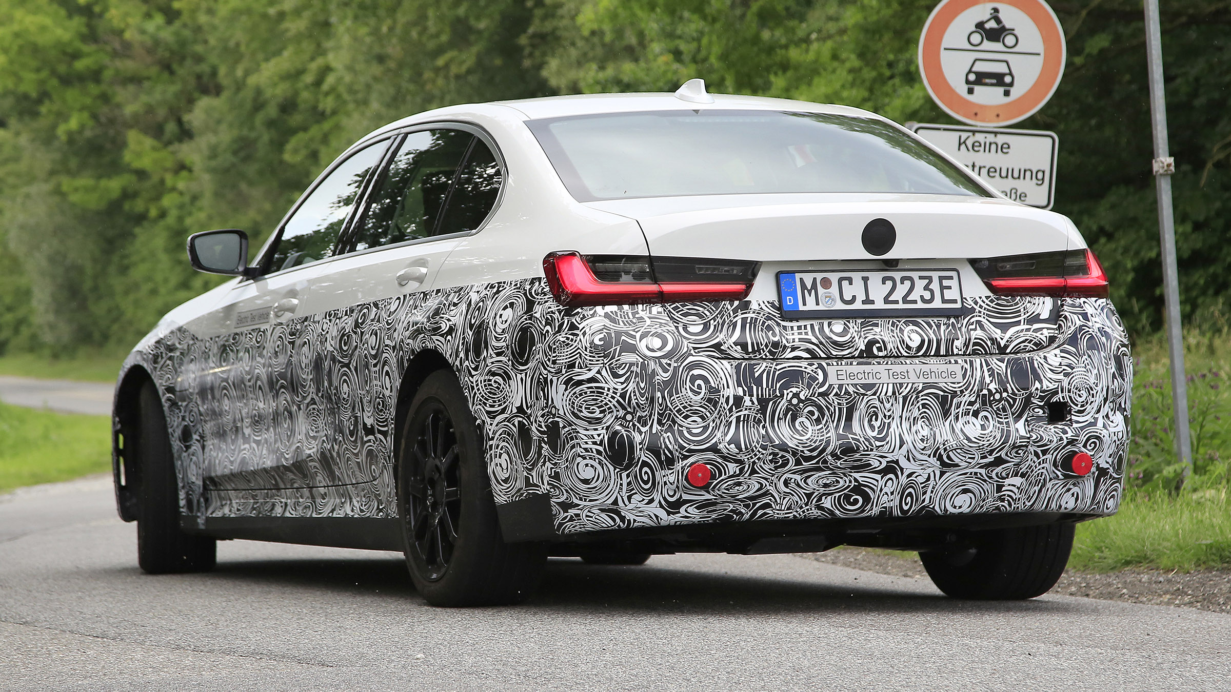 Electric BMW 3 Series prototype - rear view