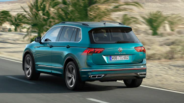 Facelifted Volkswagen Tiguan R-Line driving - rear view