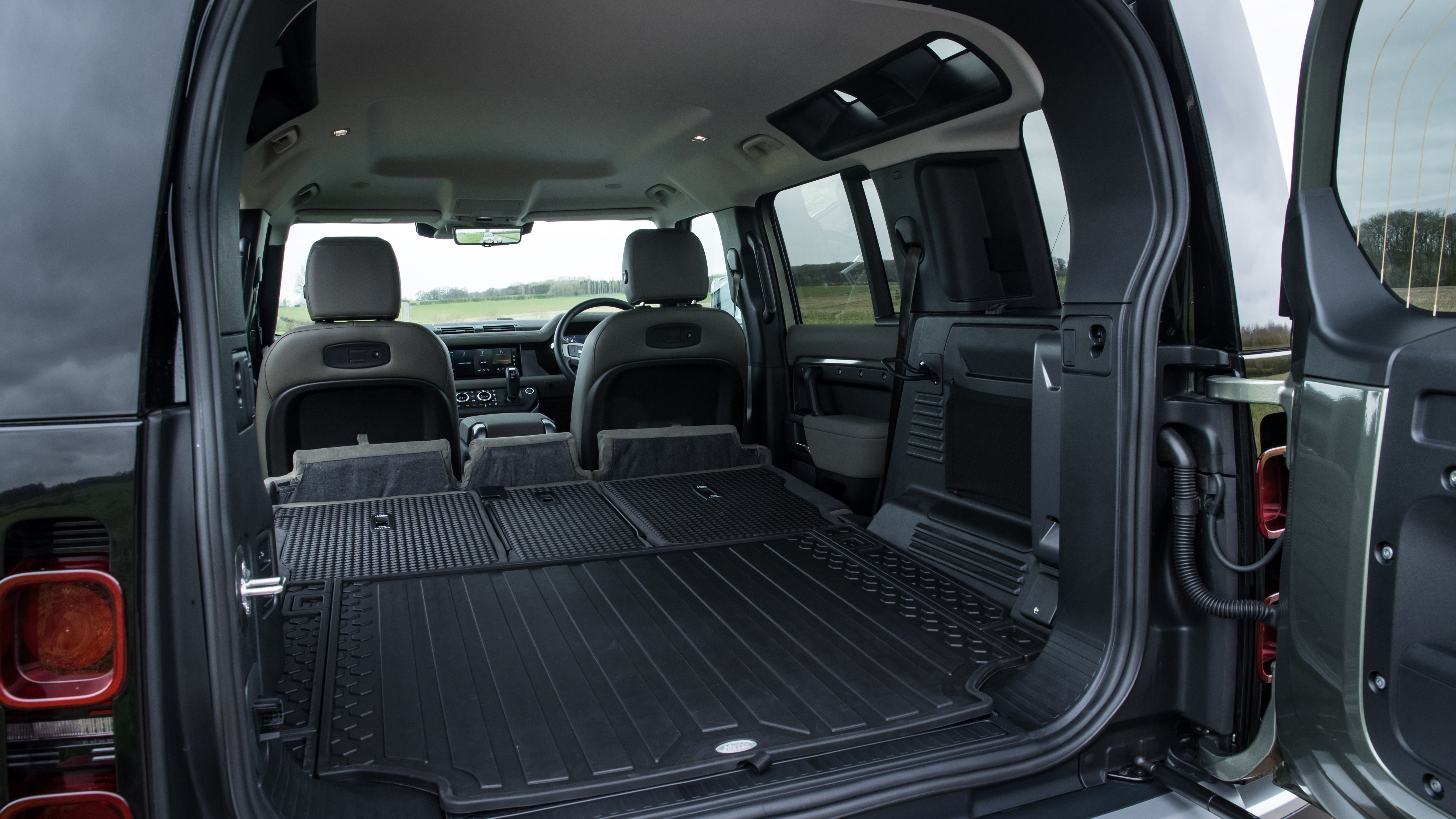 Land Rover Defender 110 - bootspace with all seats folded down 