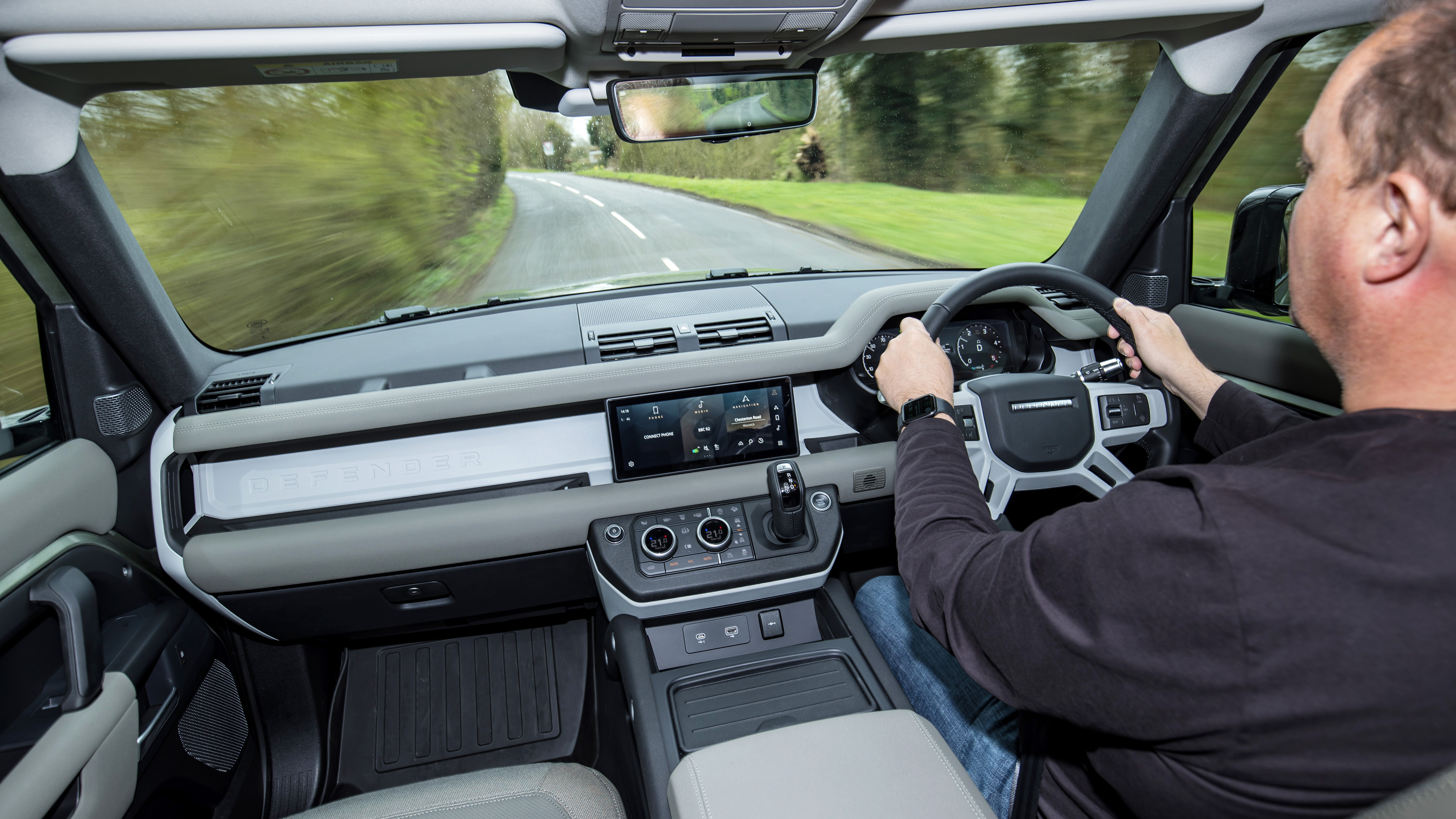Land Rover Defender 110 - interior view driving 