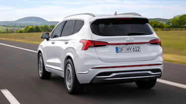 2020 Hyundai Santa Fe driving - rear