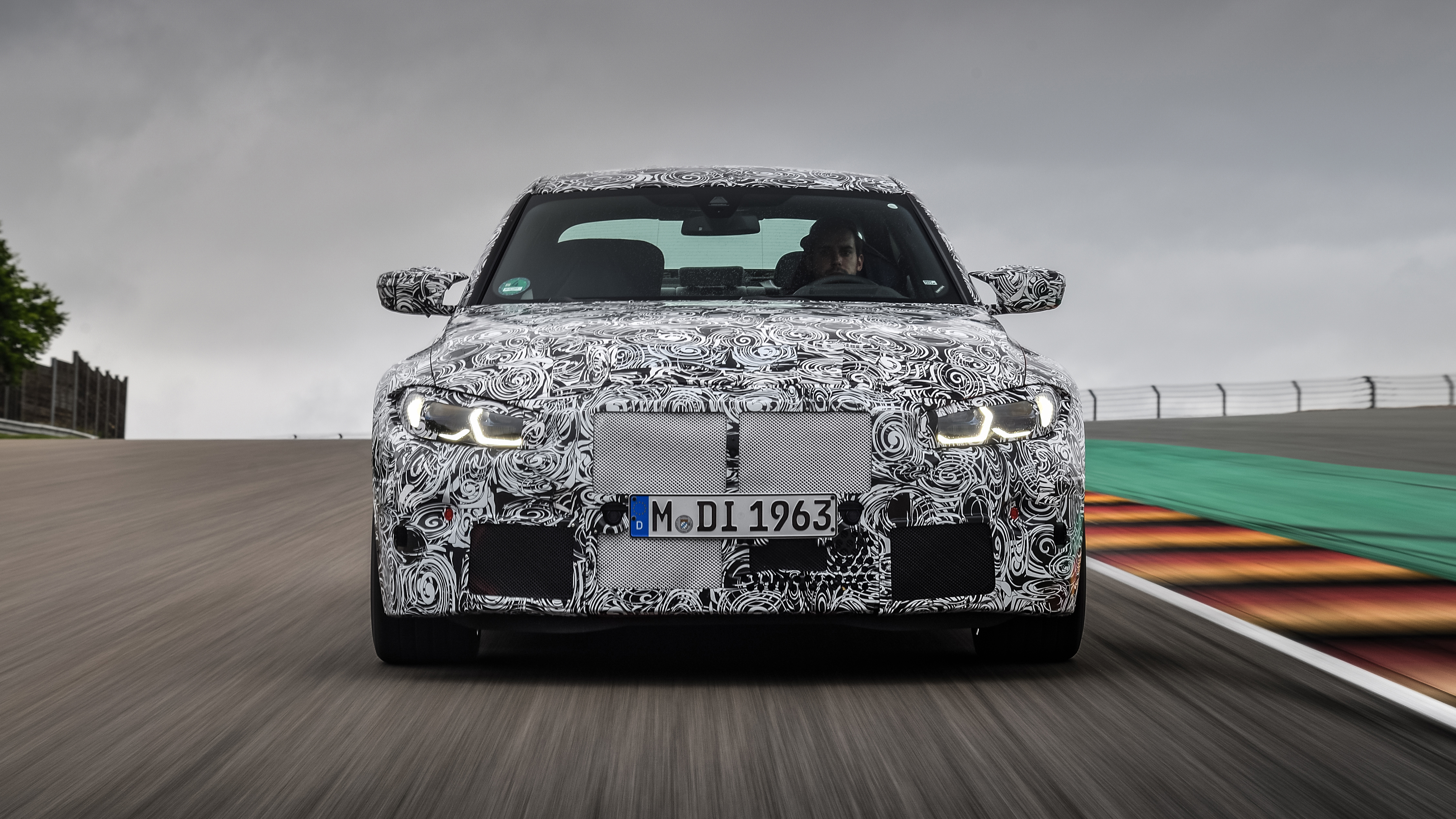 2020 BMW M3 saloon prototype - front on view