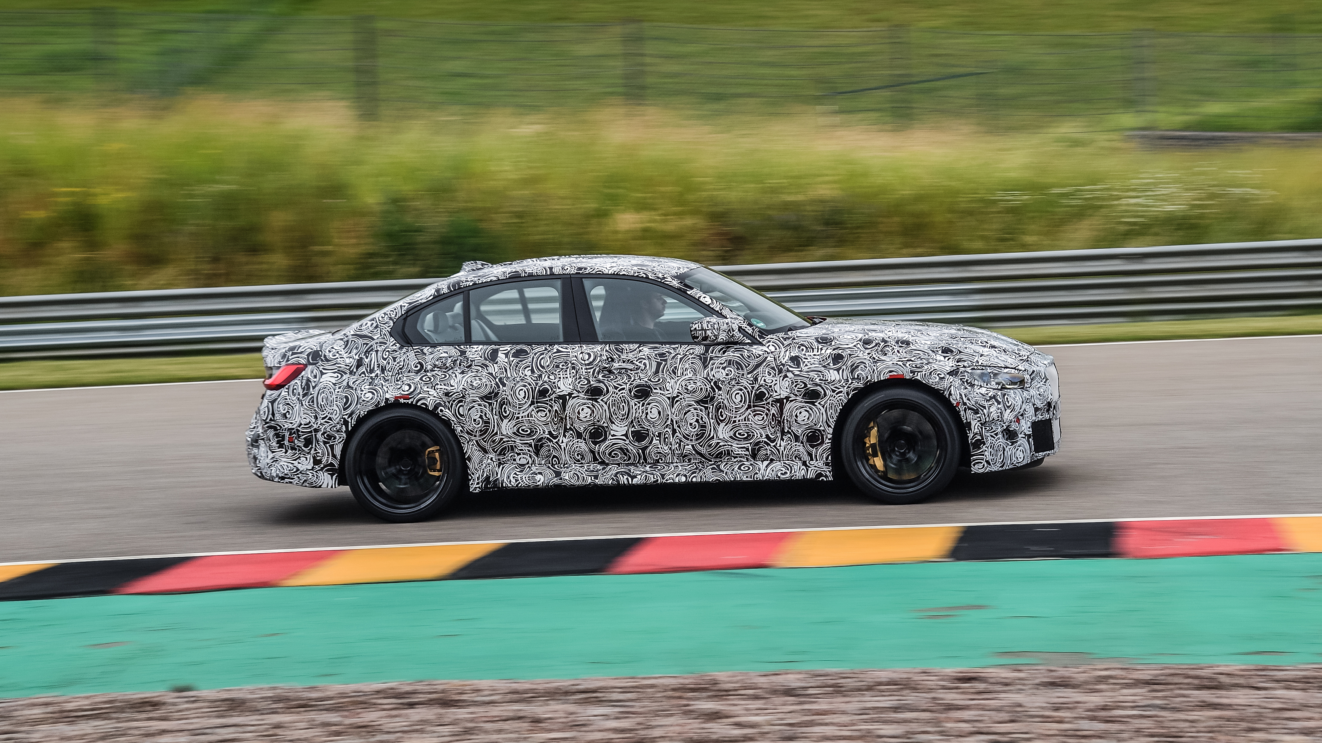 2020 BMW M3 saloon prototype - passing dynamic shot 