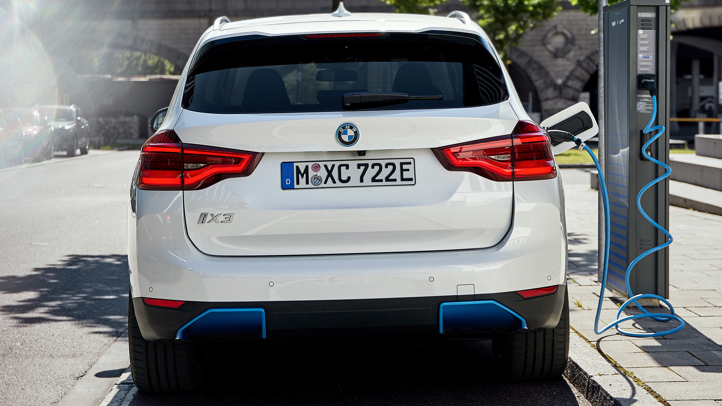 BMW iX3 charging - rear view