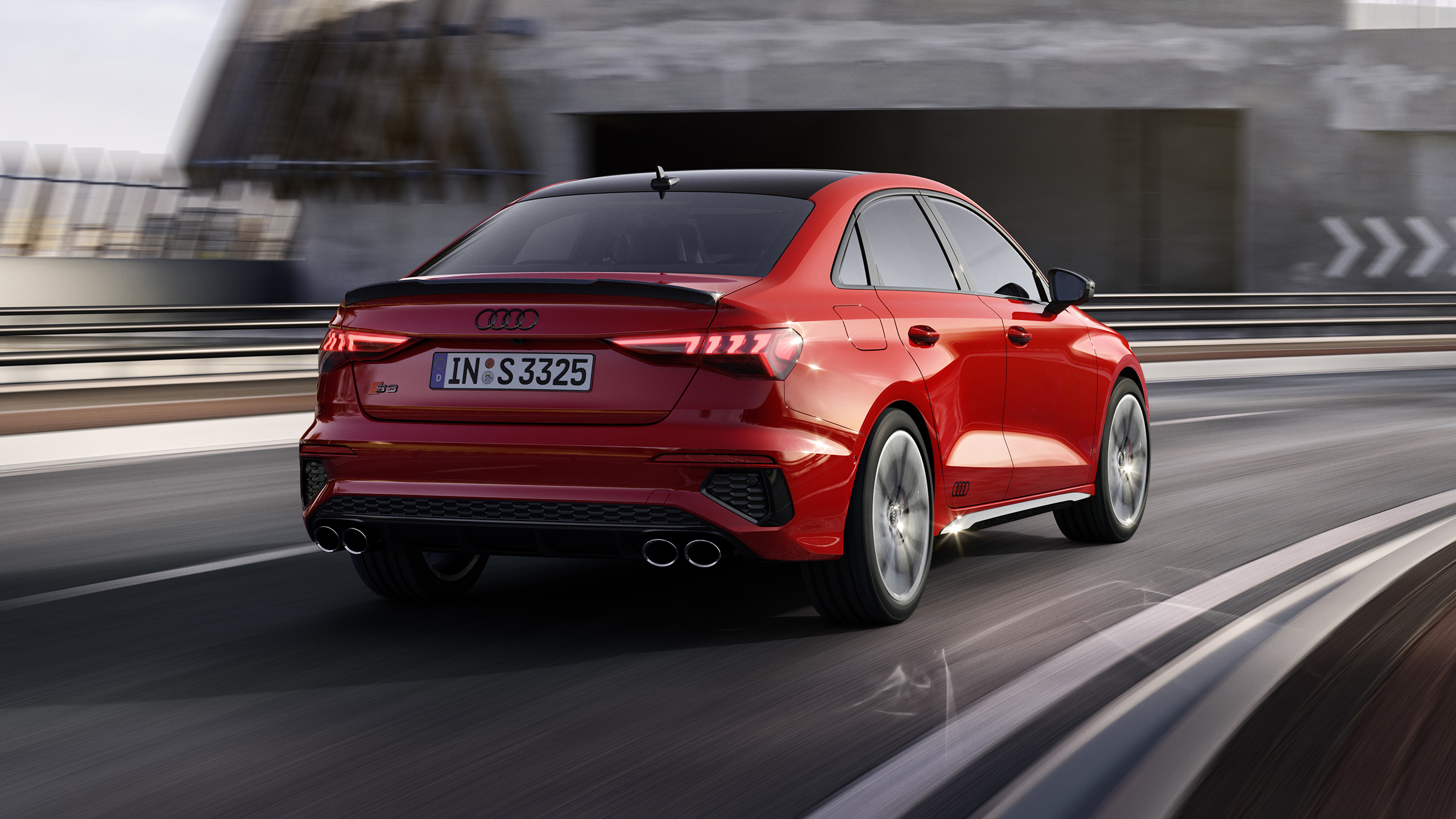 2020 Audi S3 Saloon driving - rear view