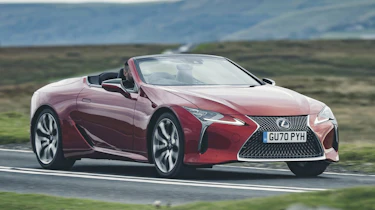 Lexus LC Convertible front 3/4 tracking