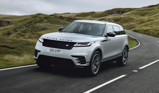 2021 Range Rover Velar P400e plug-in hybrid driving on road
