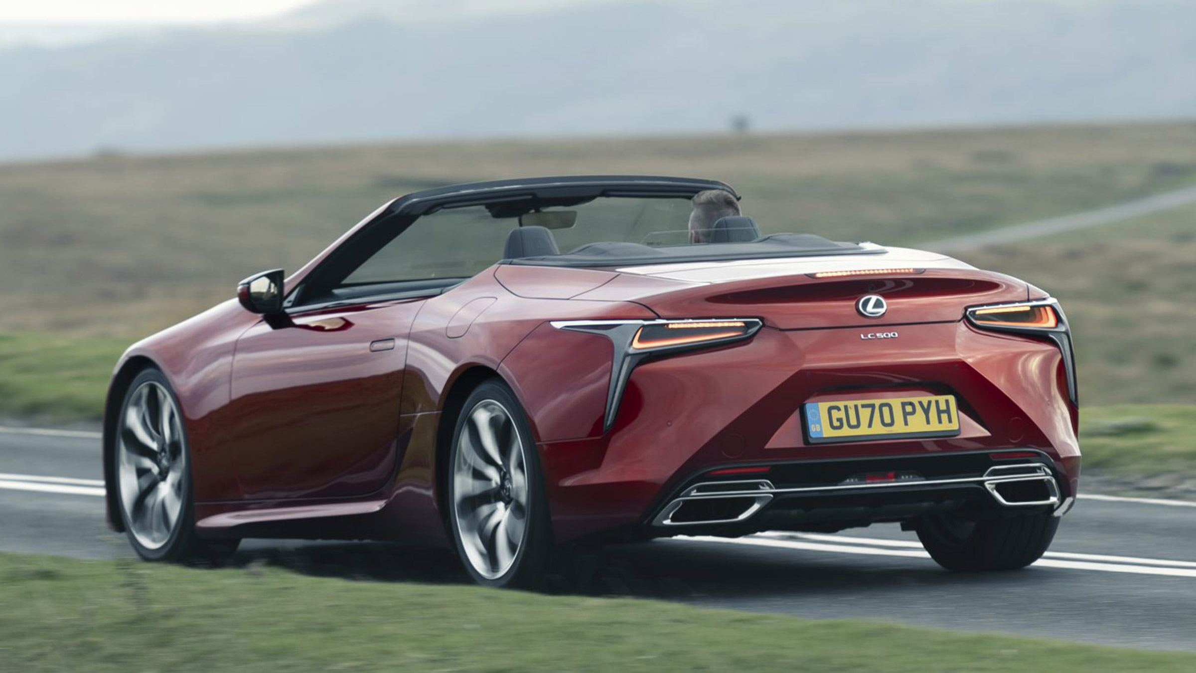 Lexus LC Convertible rear 3/4 tracking