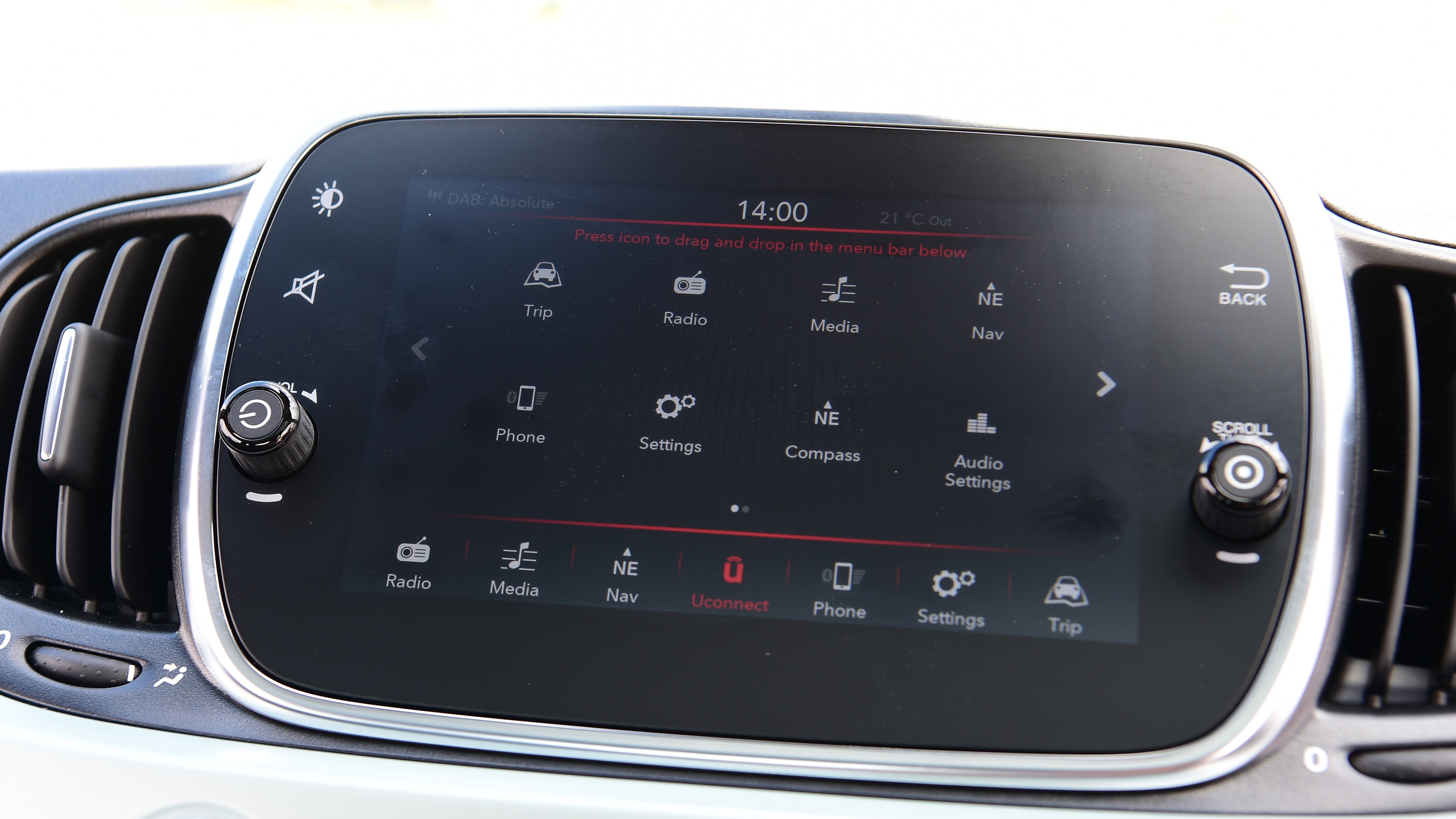 Fiat 500 mild hybrid infotainment display
