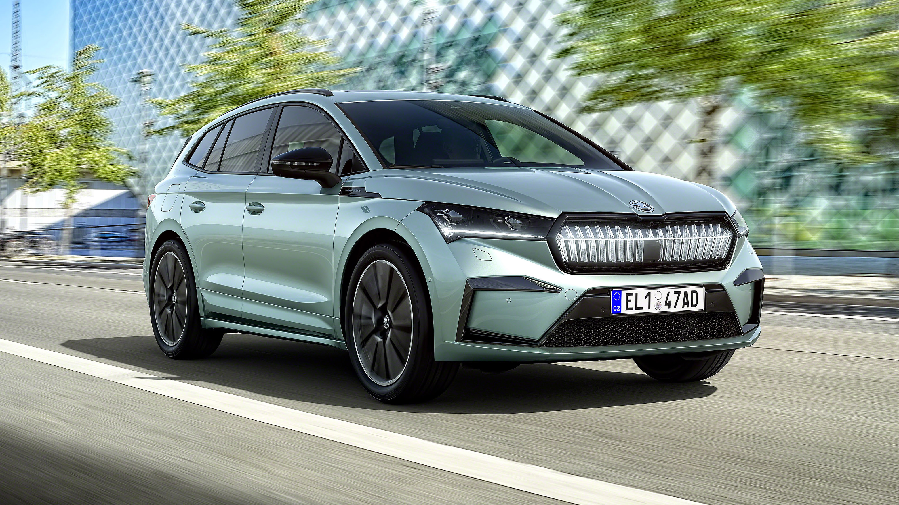 Skoda Enyaq driving