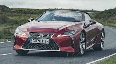 Lexus LC Convertible front 3/4 driving