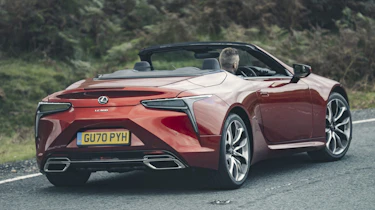 Lexus LC Convertible rear 3/4 driving