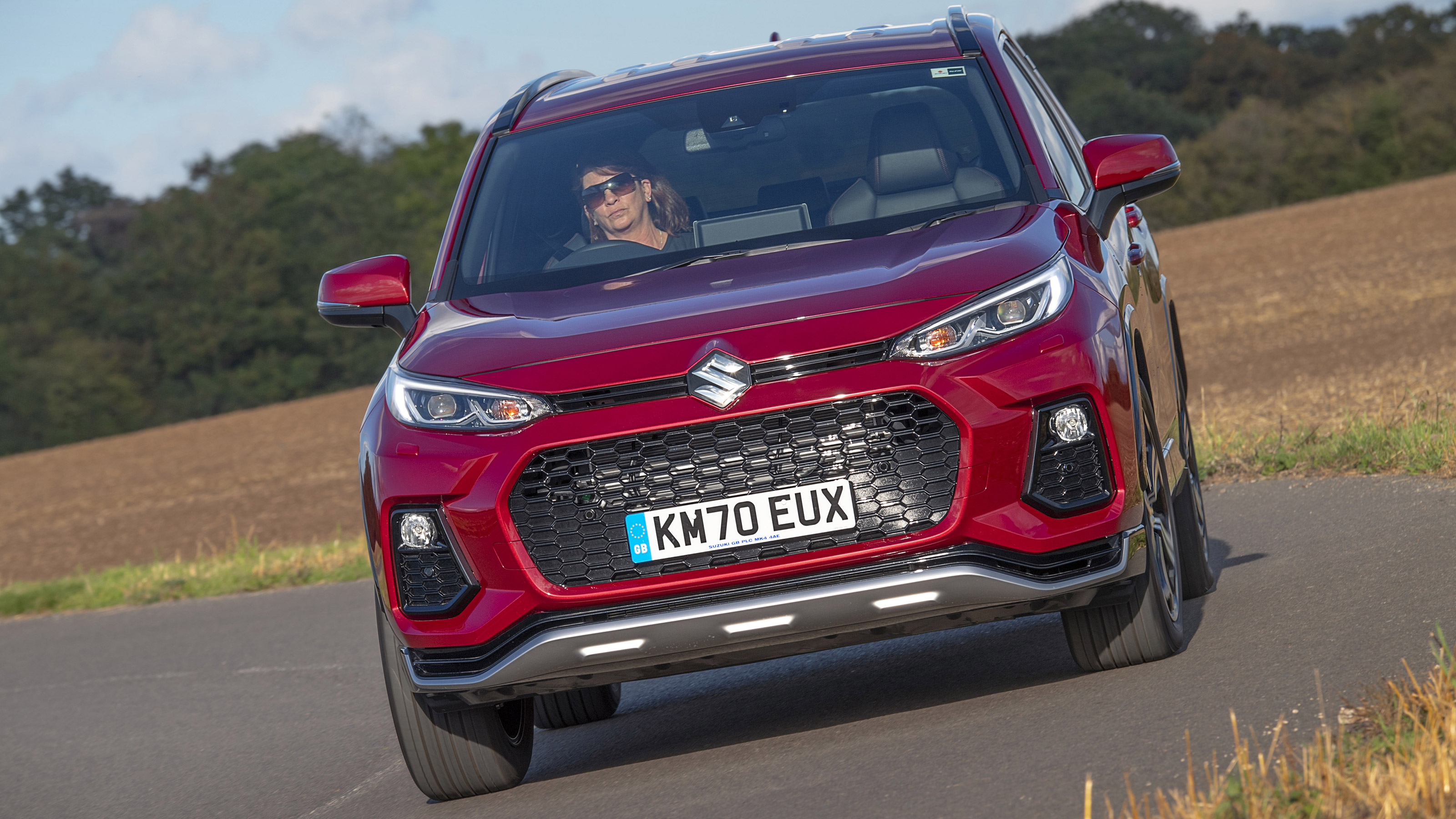 Suzuki Across SUV front 3/4 cornering