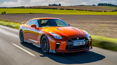 Nissan GT-R coupe front 3/4 tracking